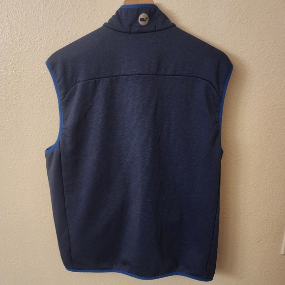 Vineyard Vines Blue Full Zip Front Pocket Stretch Vest Mens Large - Picture 8 of 9